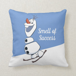 Olaf Skiing Throw Pillow
