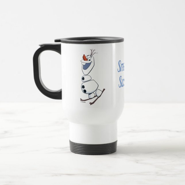 Olaf Skiing Travel Mug (Left)