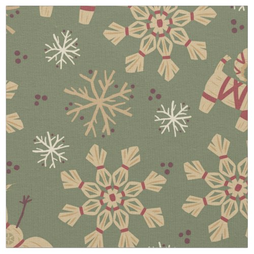 Olaf   Snowflakes and Magic Pattern Fabric