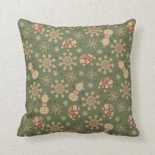 Olaf Snowflakes and Magic Pattern Throw Pillow