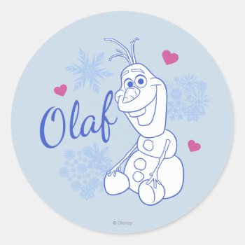 Olaf | Snowflakes Classic Round Sticker by frozen at Zazzle