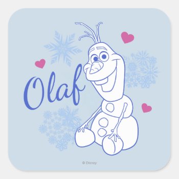 Olaf | Snowflakes Square Sticker by frozen at Zazzle