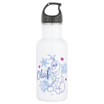 Olaf | Snowflakes Stainless Steel Water Bottle by frozen at Zazzle