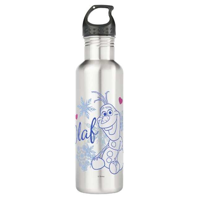 Olaf | Snowflakes Stainless Steel Water Bottle (Front)