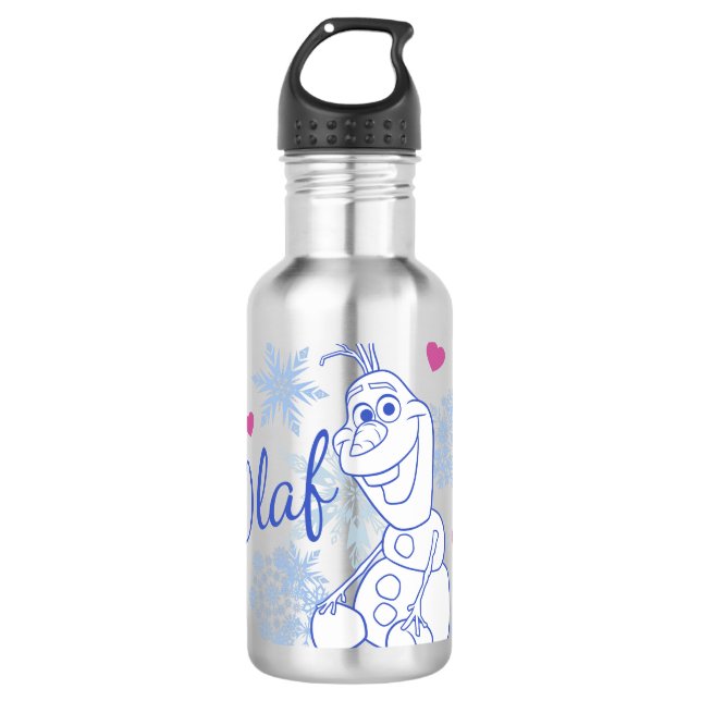 Olaf | Snowflakes Stainless Steel Water Bottle (Front)