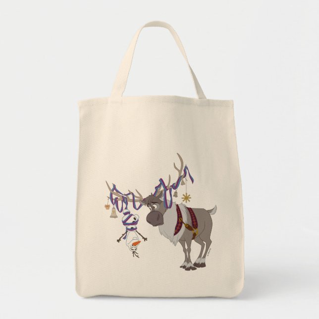 Olaf & Sven | Decked out in Holiday Style Tote Bag (Front)