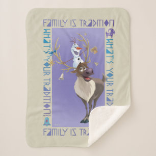 Olaf & Sven   Family is Tradition Sherpa Blanket