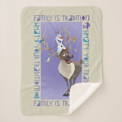 Olaf  Sven  Family is Tradition Sherpa Blanket