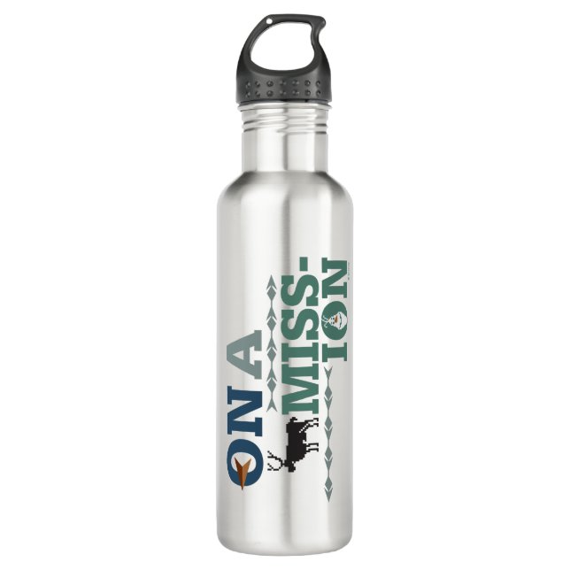Olaf & Sven | On a Mission Stainless Steel Water Bottle (Front)