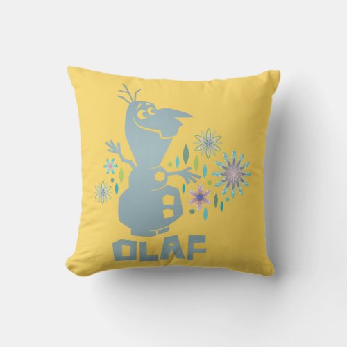 Olaf  Today Will be Perfect _ Flowers Throw Pillow