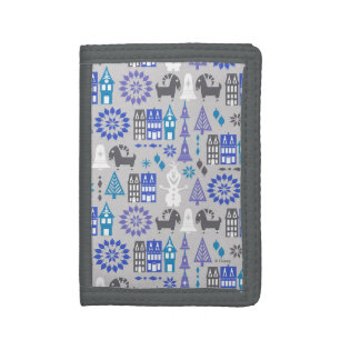 Olaf   Warm Hugs All Around Pattern Tri-fold Wallet
