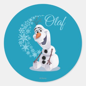 Olaf | Wave Of Snowflakes Classic Round Sticker by frozen at Zazzle