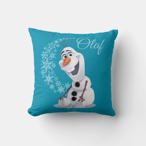 Olaf  Wave of Snowflakes Throw Pillow