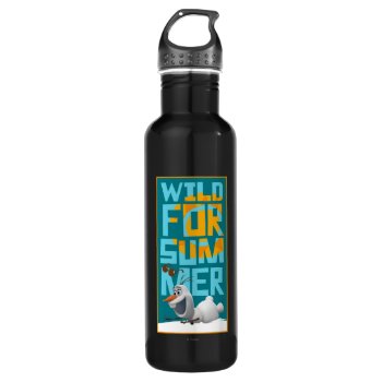 Olaf | Wild For Summer With Orange Circle Water Bottle by frozen at Zazzle