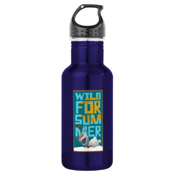 Olaf | Wild For Summer With Orange Circle Water Bottle by frozen at Zazzle
