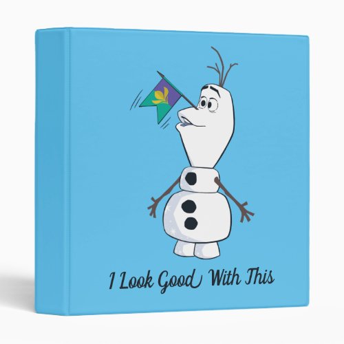 Olaf With Flag Nose 3 Ring Binder