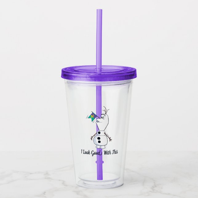 Olaf With Flag Nose Acrylic Tumbler (Front)