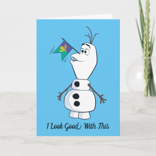 Olaf With Flag Nose Card
