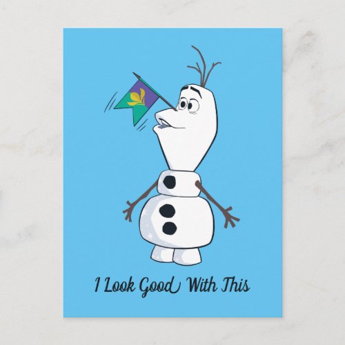 Olaf With Flag Nose Postcard