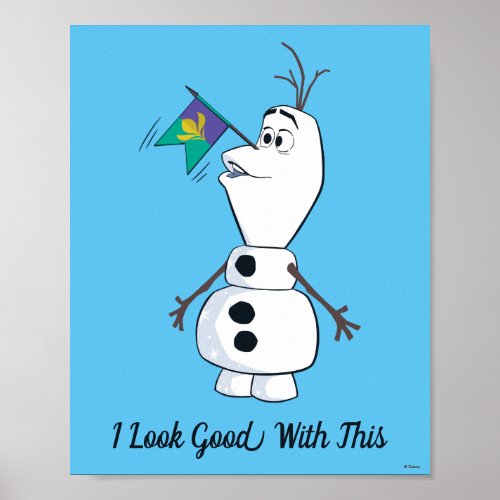 Olaf With Flag Nose Poster