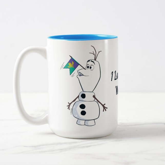 Olaf With Flag Nose Two-Tone Coffee Mug (Left)