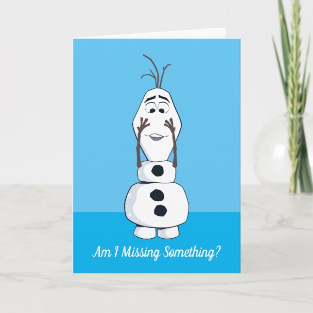 Olaf With No Nose Card (Front)