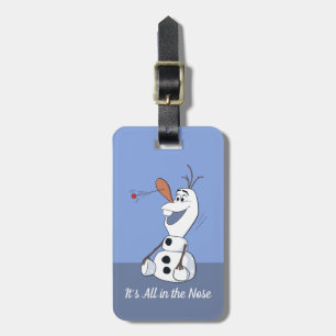 Olaf With Paddle Ball Nose Luggage Tag