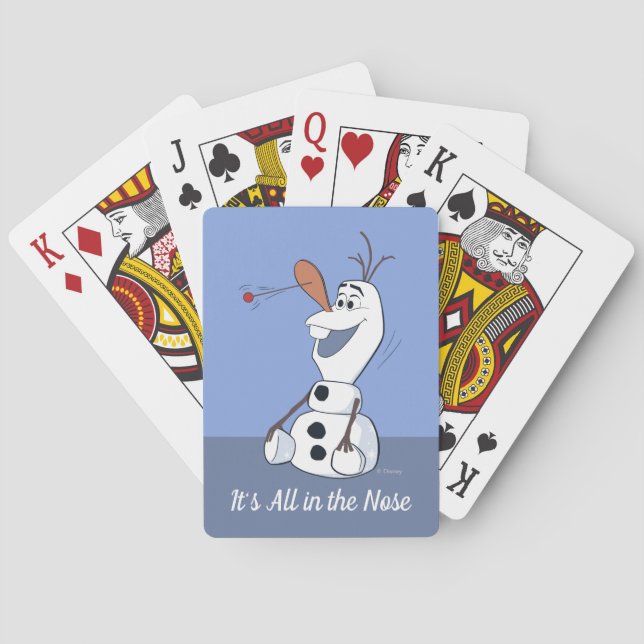 Olaf With Paddle Ball Nose Playing Cards (Back)