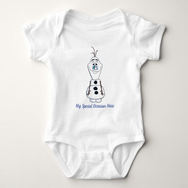Olaf With Snowglobe Nose Baby Bodysuit (Front)