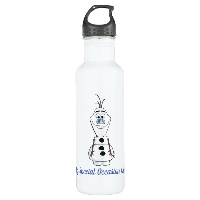 Olaf With Snowglobe Nose Stainless Steel Water Bottle (Front)