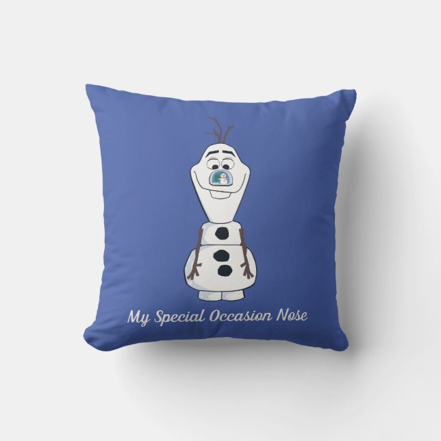 Olaf With Snowglobe Nose Throw Pillow (Front)
