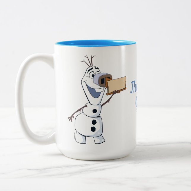 Olaf With Viewfinder Nose Two-Tone Coffee Mug (Left)