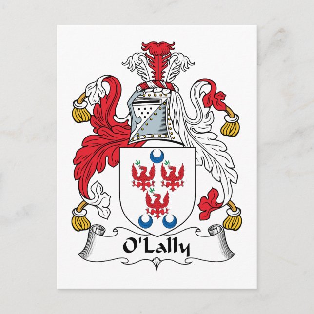 O'Lally Family Crest Postcard (Front)