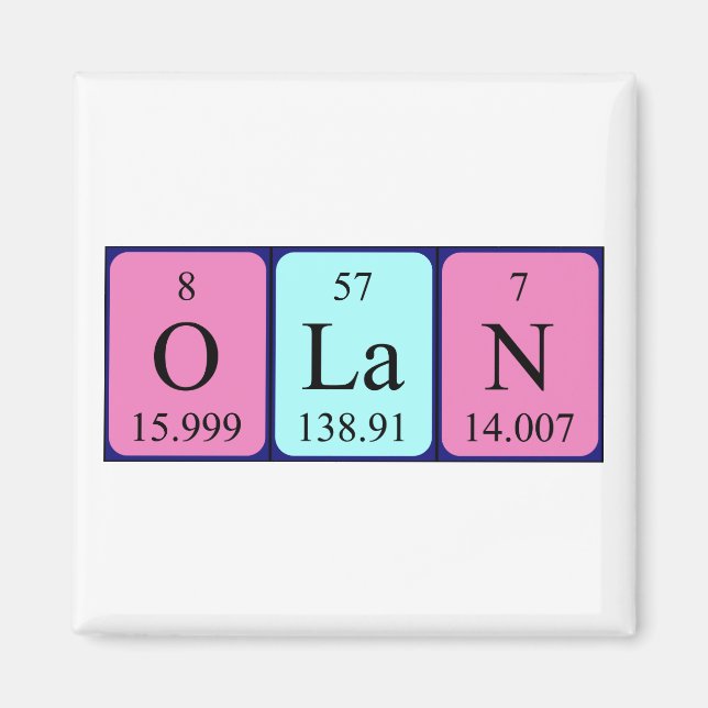 Olan periodic table name magnet (Front)