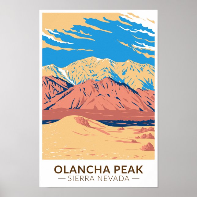 Olancha Peak Sierra Nevada California Vintage  Poster (Front)