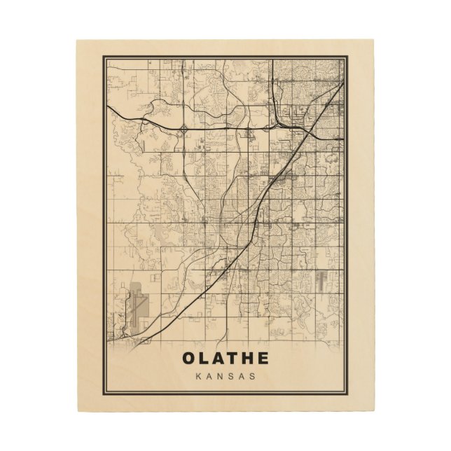 Olathe Map Wood Wall Art (Front)