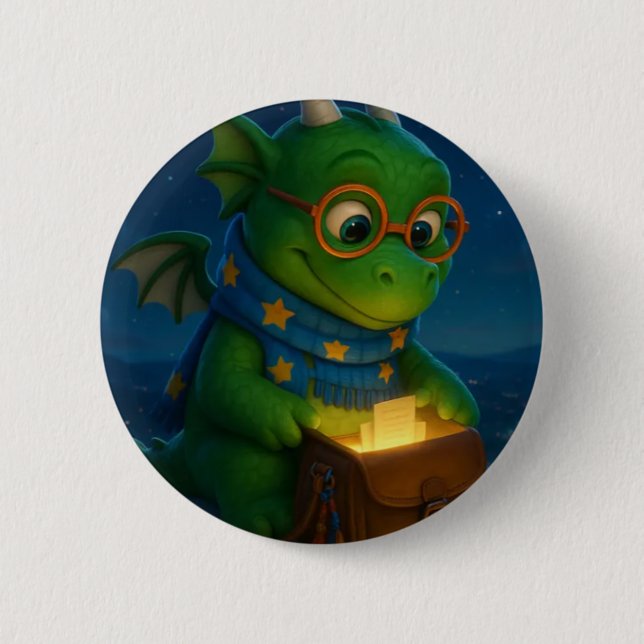Olbas the Friendly Dragon Button (Front)
