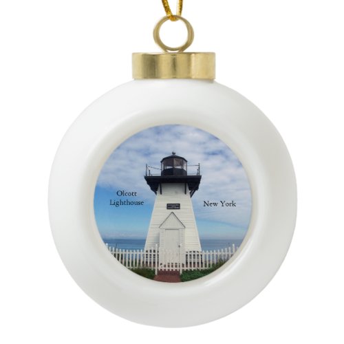 Olcott Lighthouse ball or snowflake ornament
