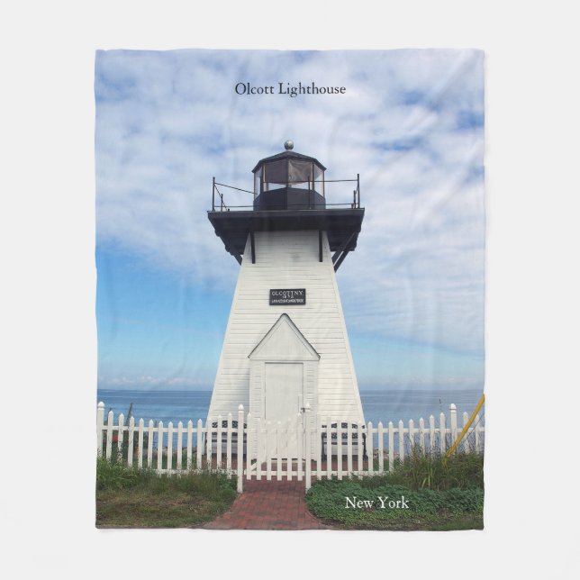 Olcott Lighthouse Fleece Blanket (Front)