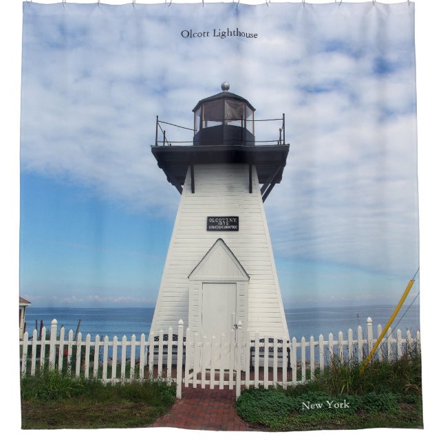 Olcott Lighthouse shower curtain (Front)