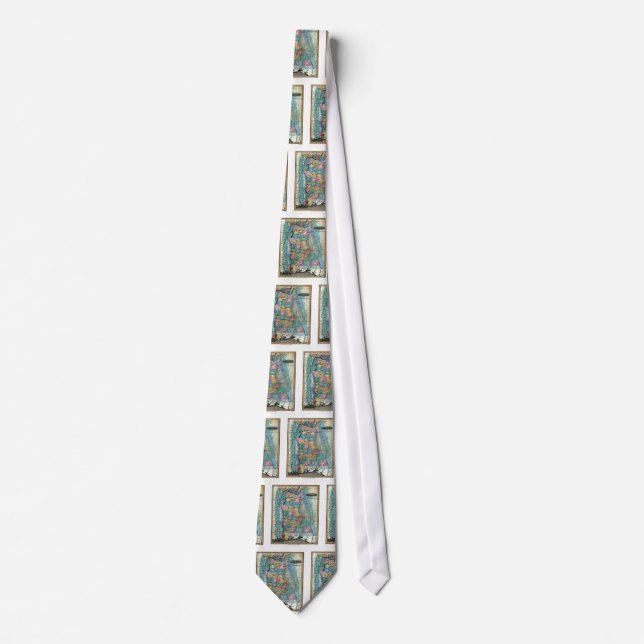 Old 1826 Alabama Map Neck Tie (Front)