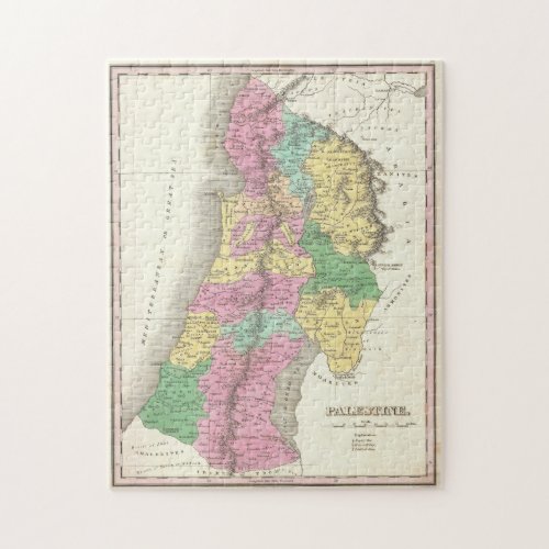 Old 1827 Historic State of Palestine Map Jigsaw Puzzle