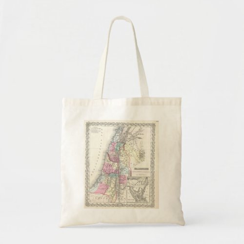 Old 1855 Historic State of Palestine Jerusalem Tote Bag