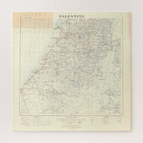 Old 1924 Historic State of Palestine South Map Jigsaw Puzzle