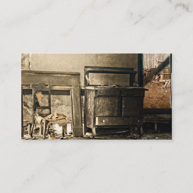 Old Abandoned Antique Furniture Business Card (Front)