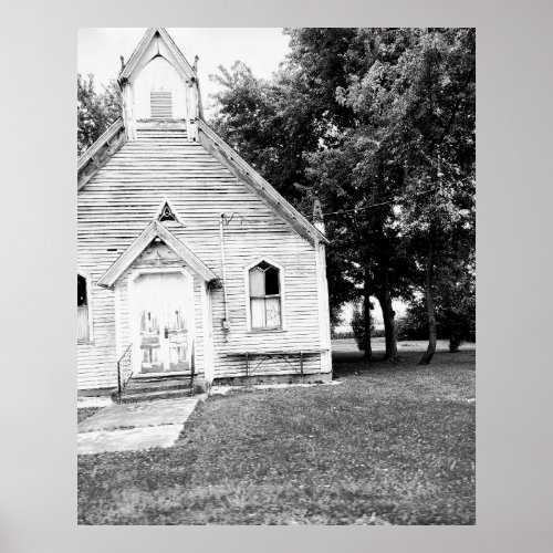 Old Abandoned Architecture Indiana Church  Photo Poster