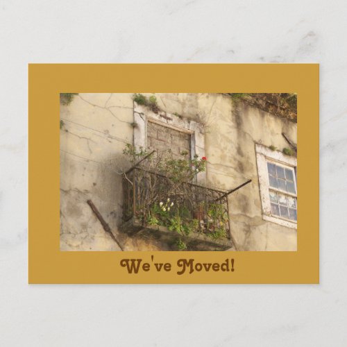 Old Abandoned Building _ Weve Moved Announcement Postcard