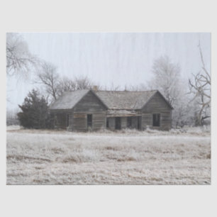 Old Abandoned Homestead in the Dead of Winter Tissue Paper
