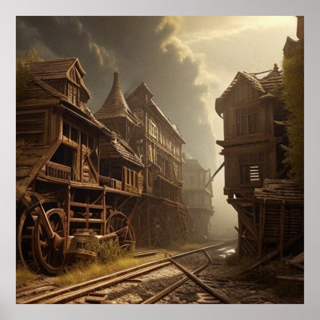 Old Abandoned railway park  beautiful Poster (Front)