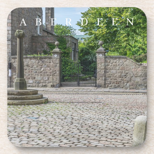 Old Aberdeen Mercat Cross view coasters (Front)